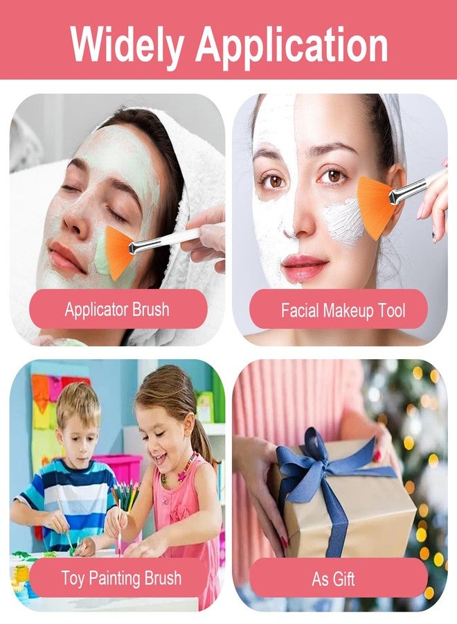 Kifmurase 100PCS Fan Brushes with Disposable Face Towels, Facial Applicator Brush Ultra Soft Makeup Remover Dry Wipes Cloth, Esthetician Cosmetic Brush Face Mask Brush for Mud Cream, Makeup Peel - Image 4